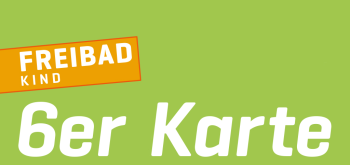 grüner Hintergrund mit Text Freibad Kind 6er Karte